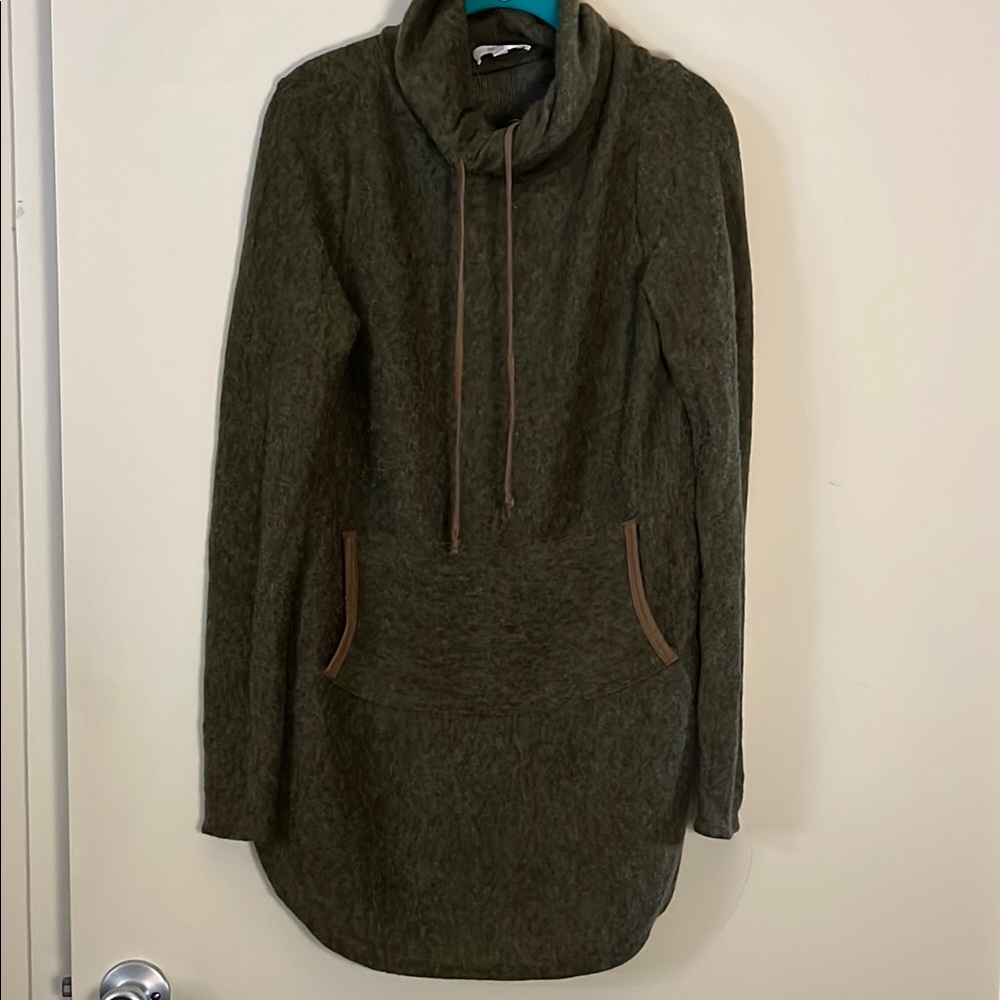 NWOT Hailey & Co. forest green knit tunic cowl neck Anthropologie brand